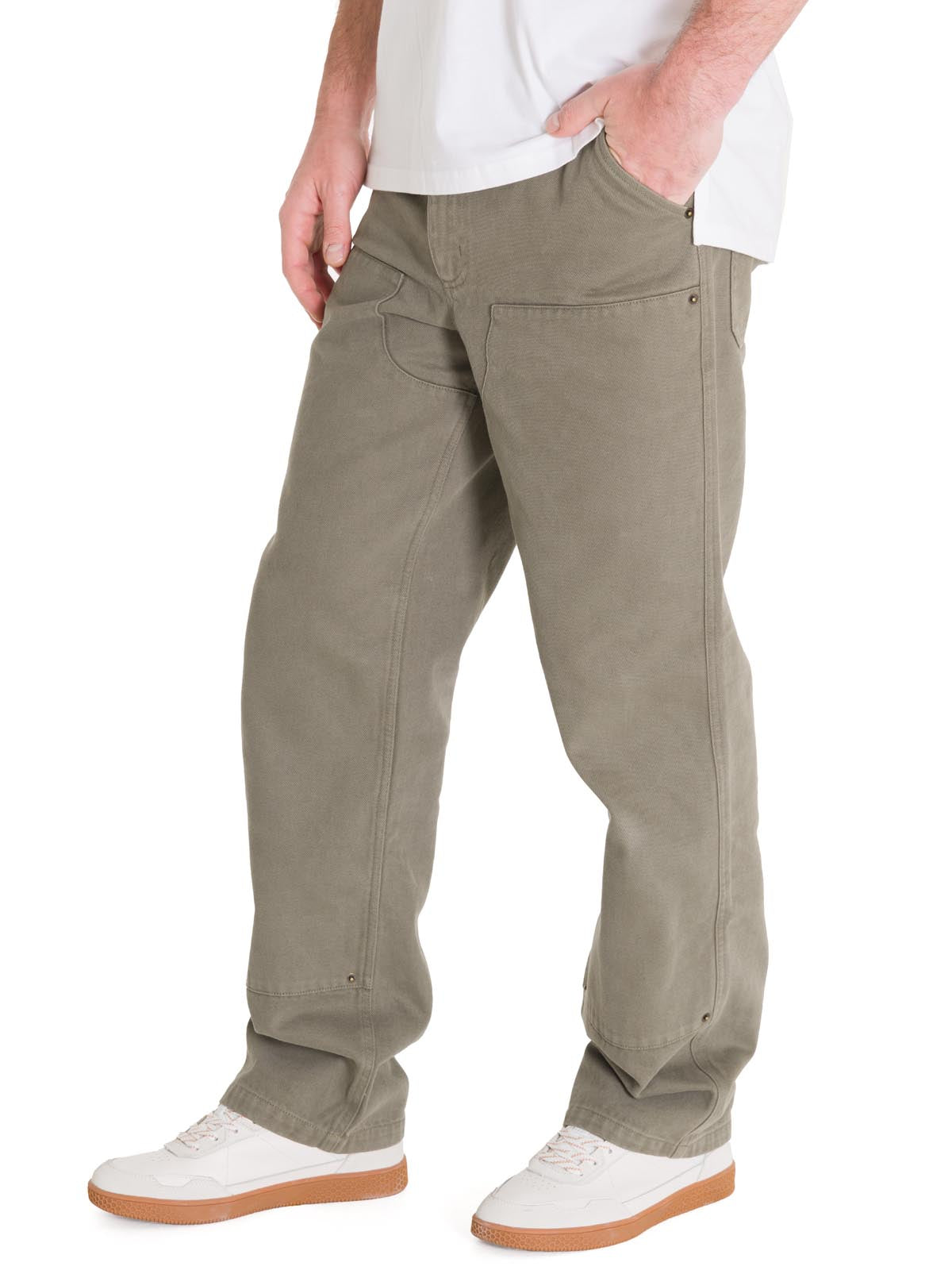 Pantalón Tiro Medio Hombre HERITAGE UNIFORM STRAIGHT DOUBLE FRONT Oliva Cat