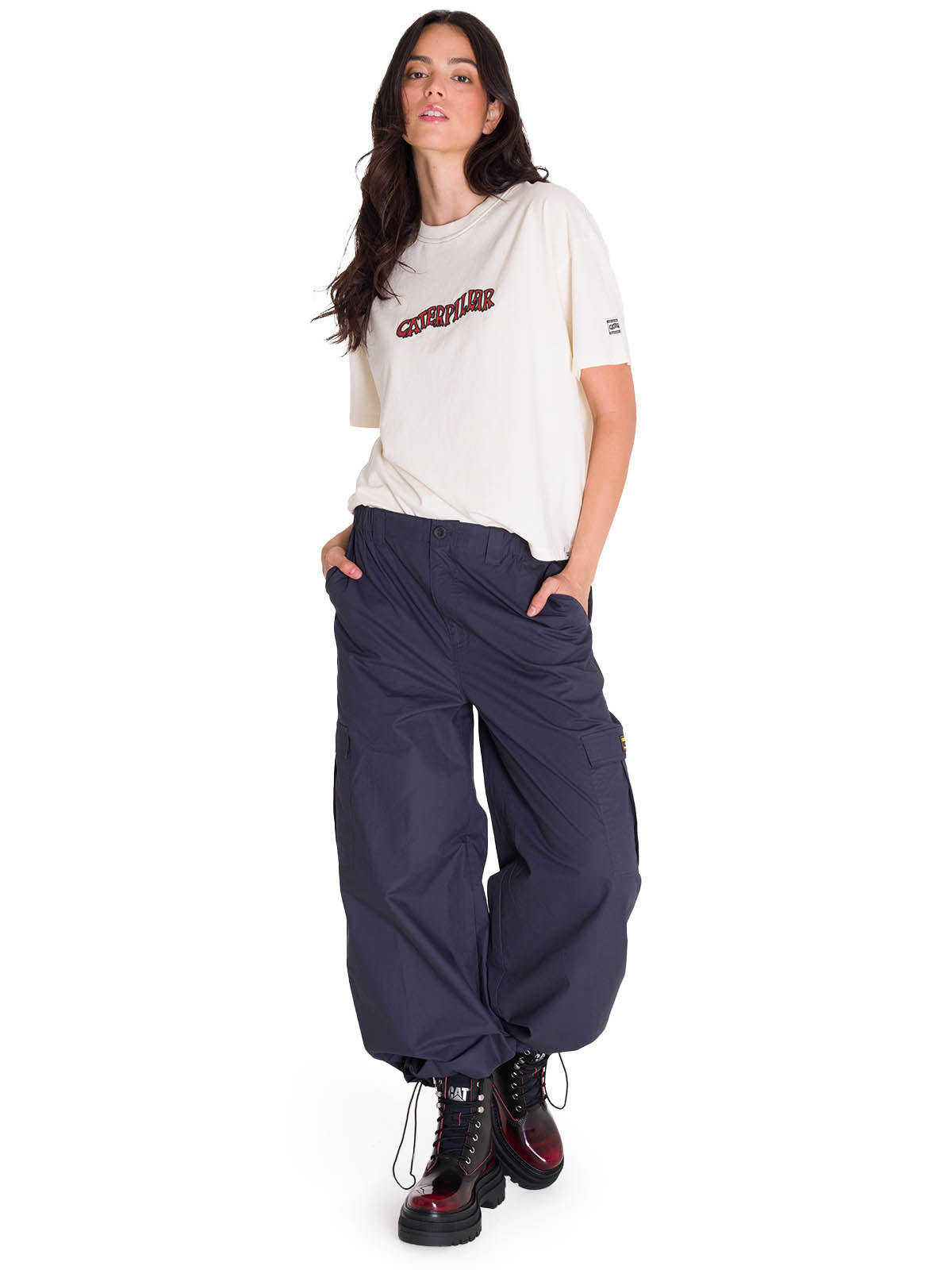 Pantalón Mujer Pull-On Cargo Parachut Azul CAT