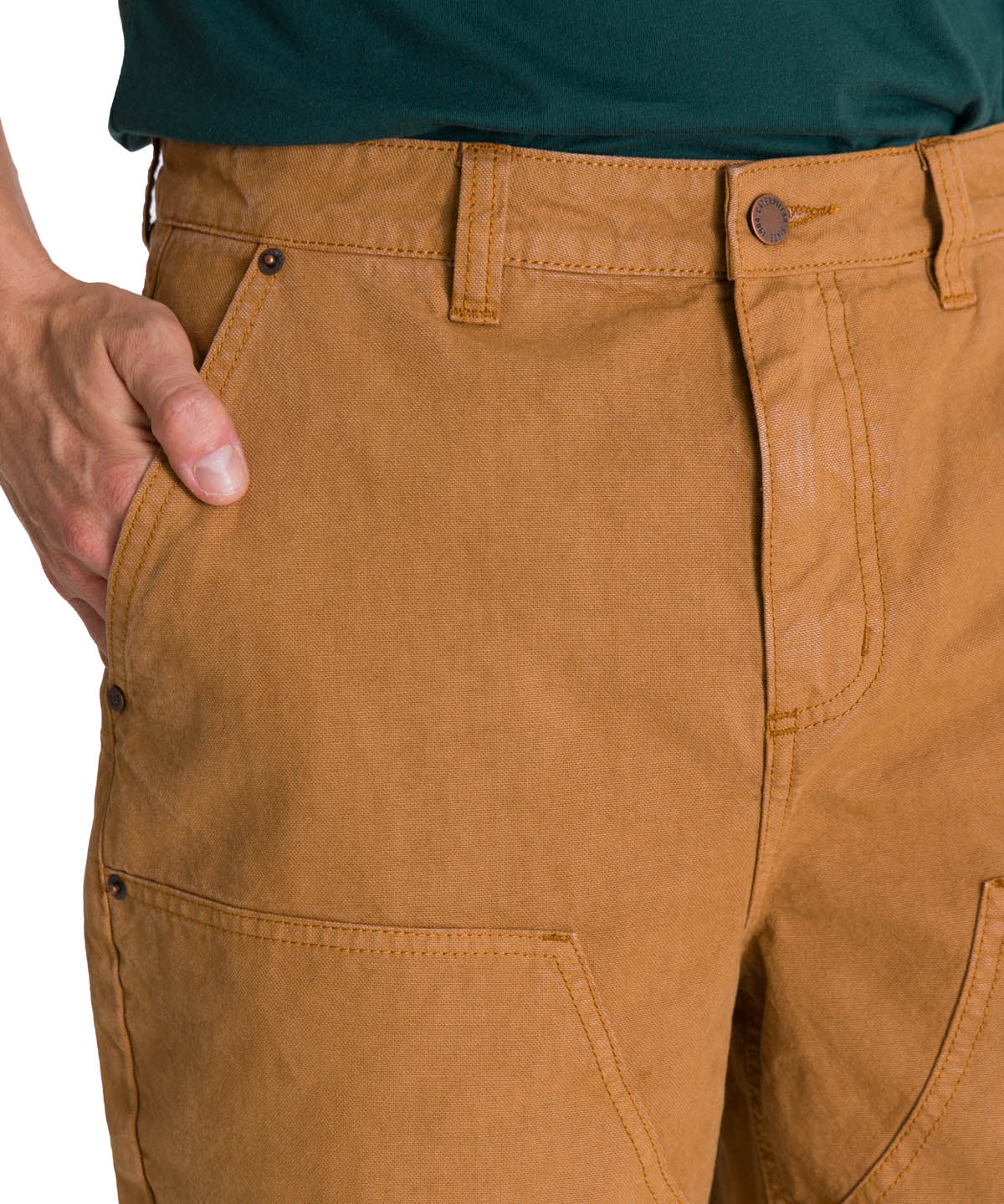Pantalón Hombre Double Front Canvas Café CAT