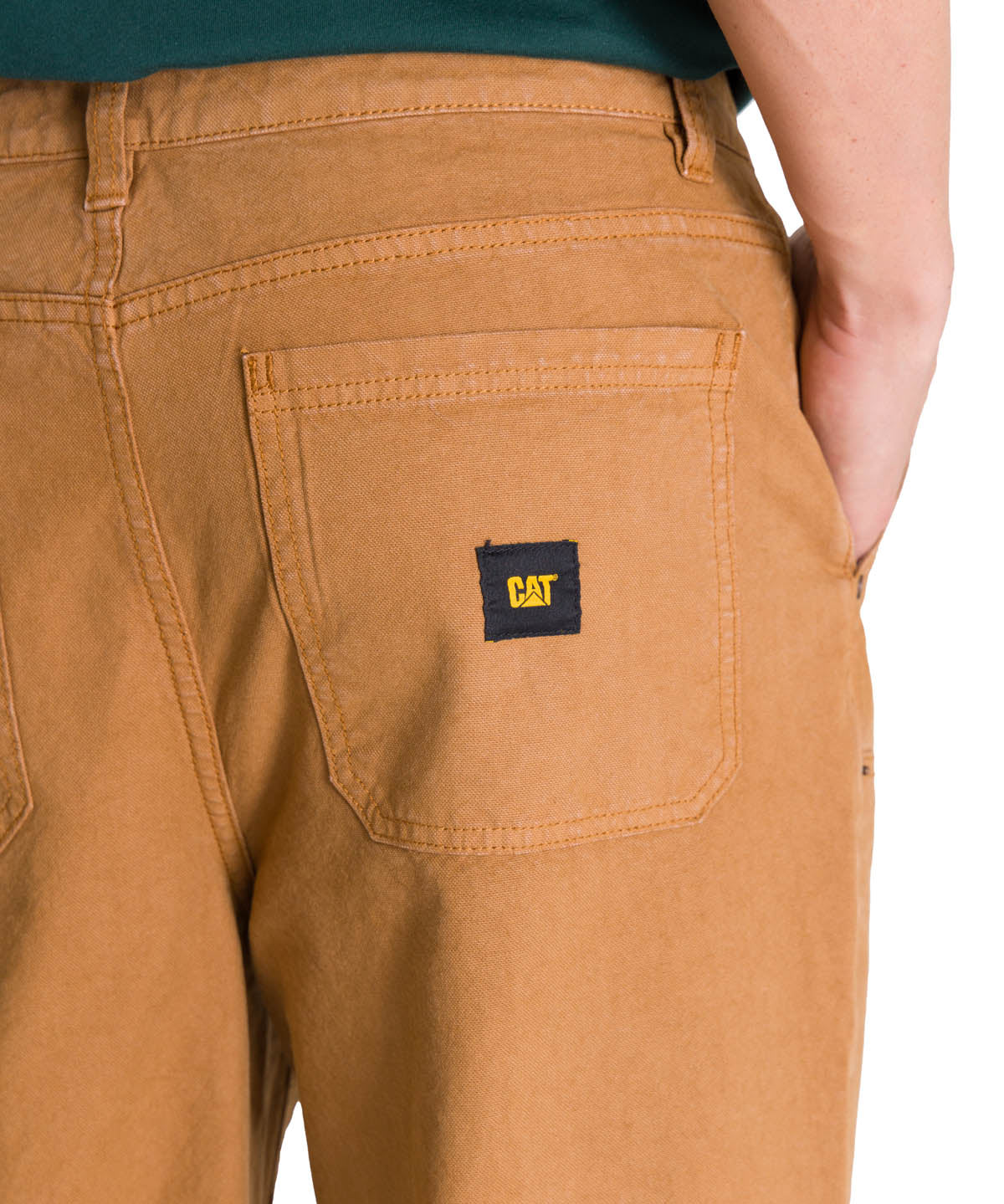 Pantalón Hombre Double Front Canvas Café CAT