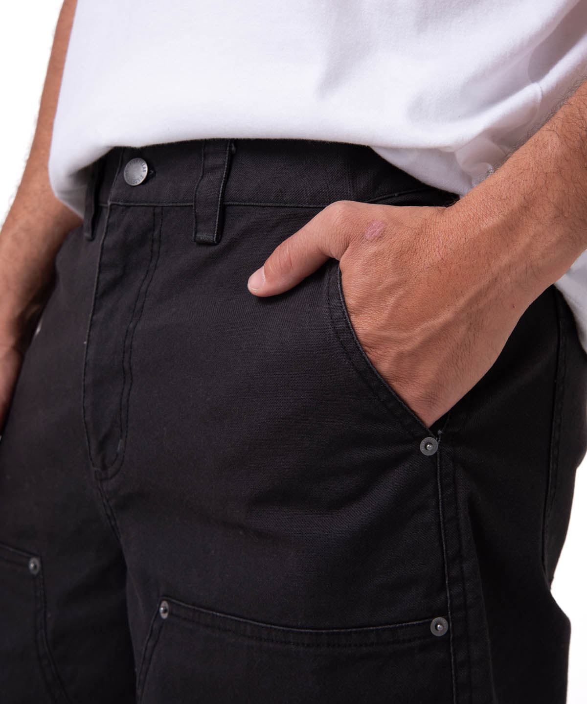 Pantalón Hombre Straight Double Negro Cat