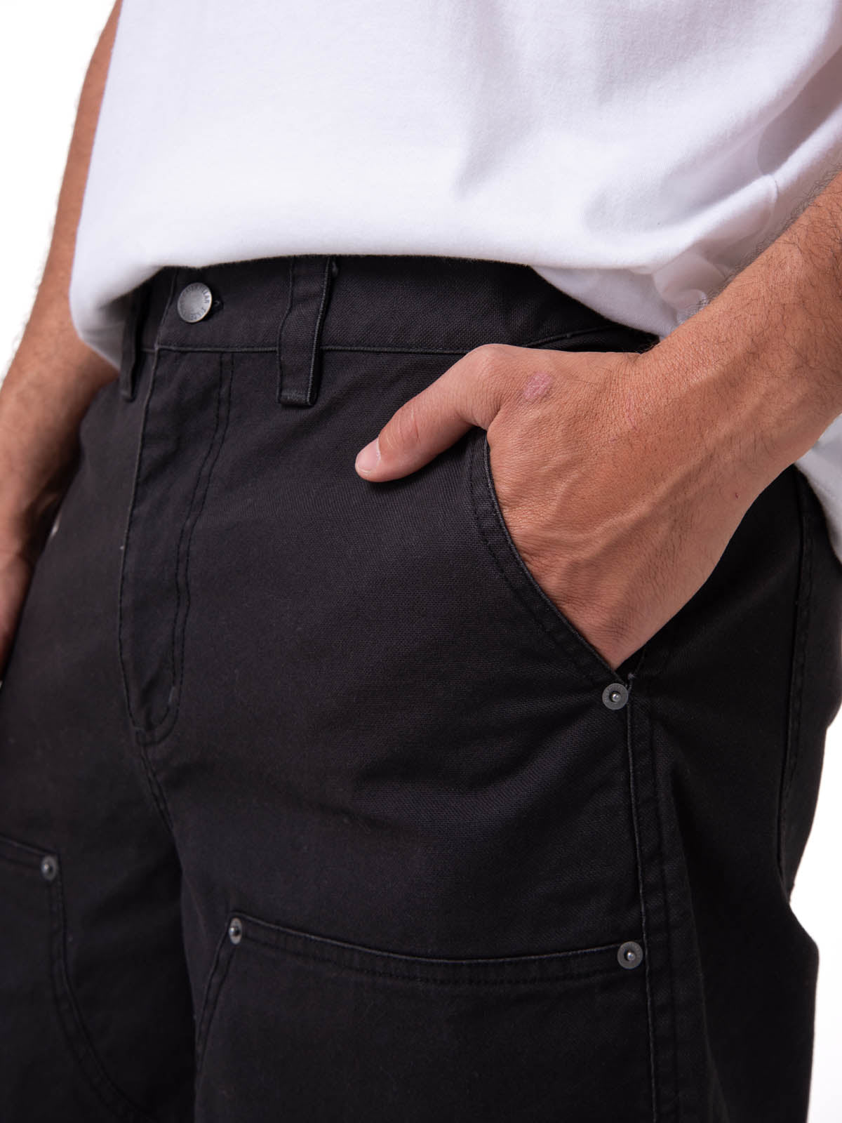 Pantalón Hombre Straight Double Negro Cat