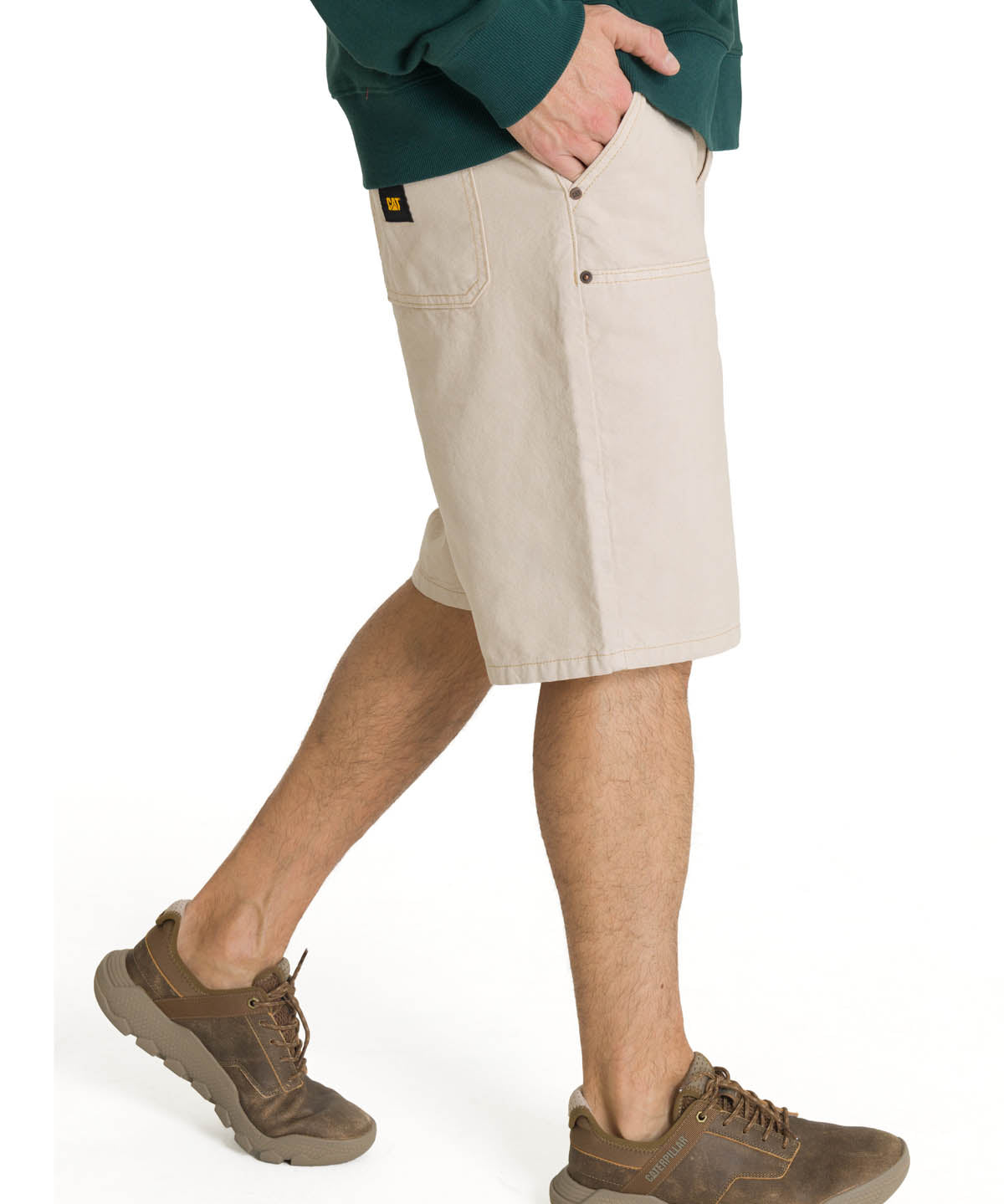 Short Hombre Double Front Carpenter Beige CAT