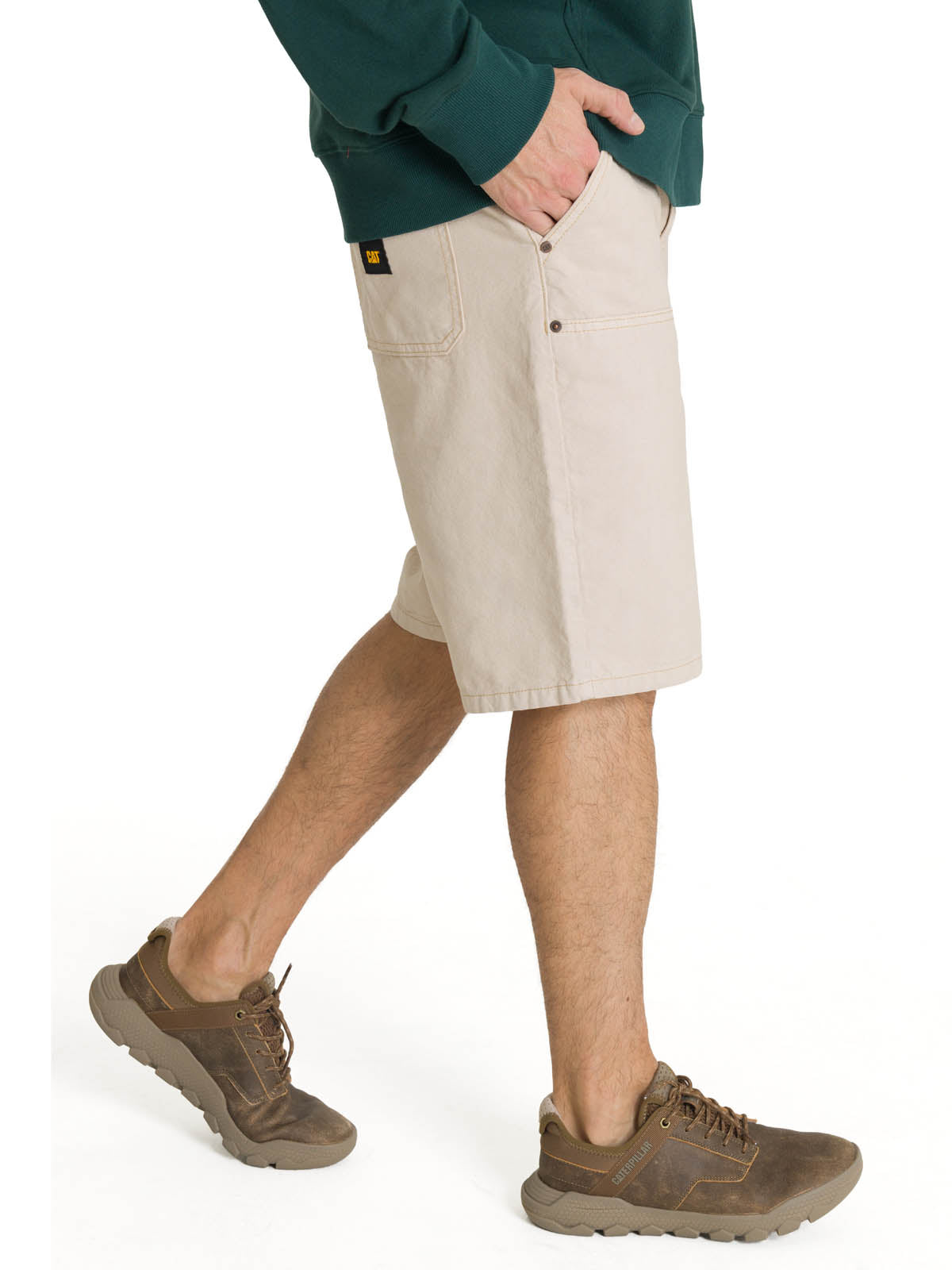 Short Hombre Double Front Carpenter Beige CAT