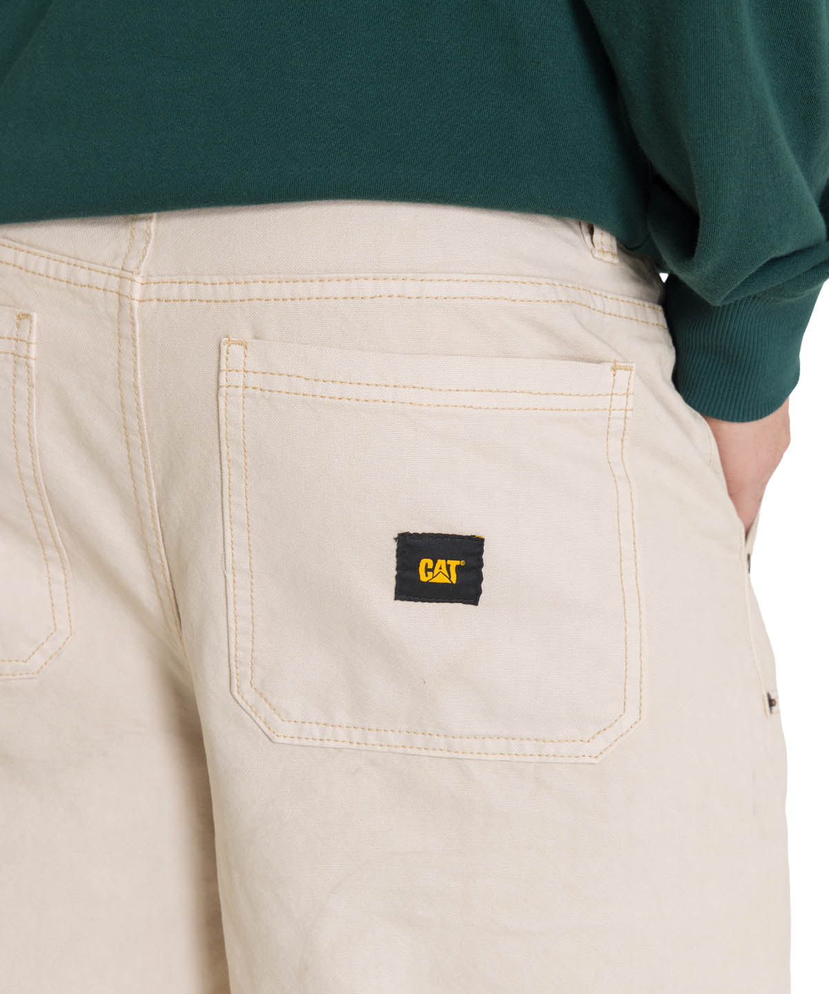 Short Hombre Double Front Carpenter Beige CAT