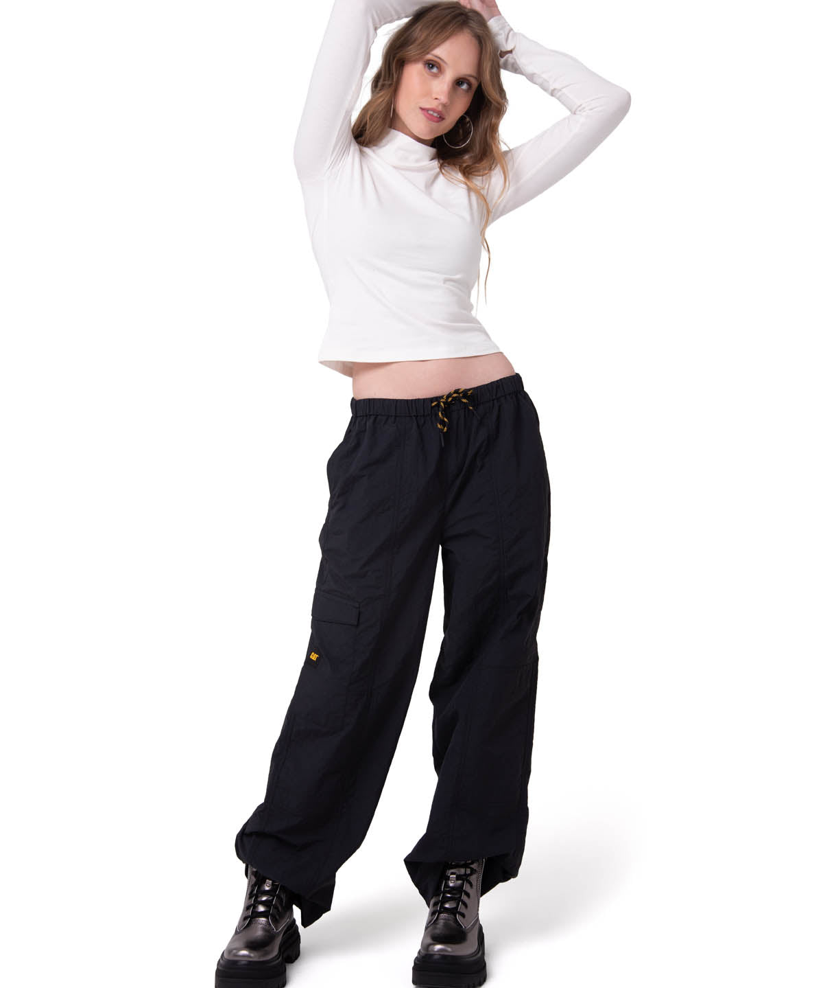 Pantalón Mujer Pull-On Cargo Negro Cat