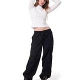 Pantalón Mujer Pull-On Cargo Negro Cat