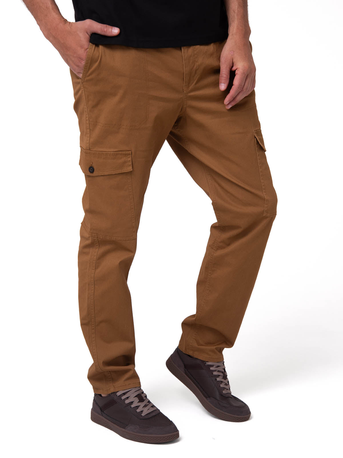 Pantalón Hombre Cargo Slim Café Cat