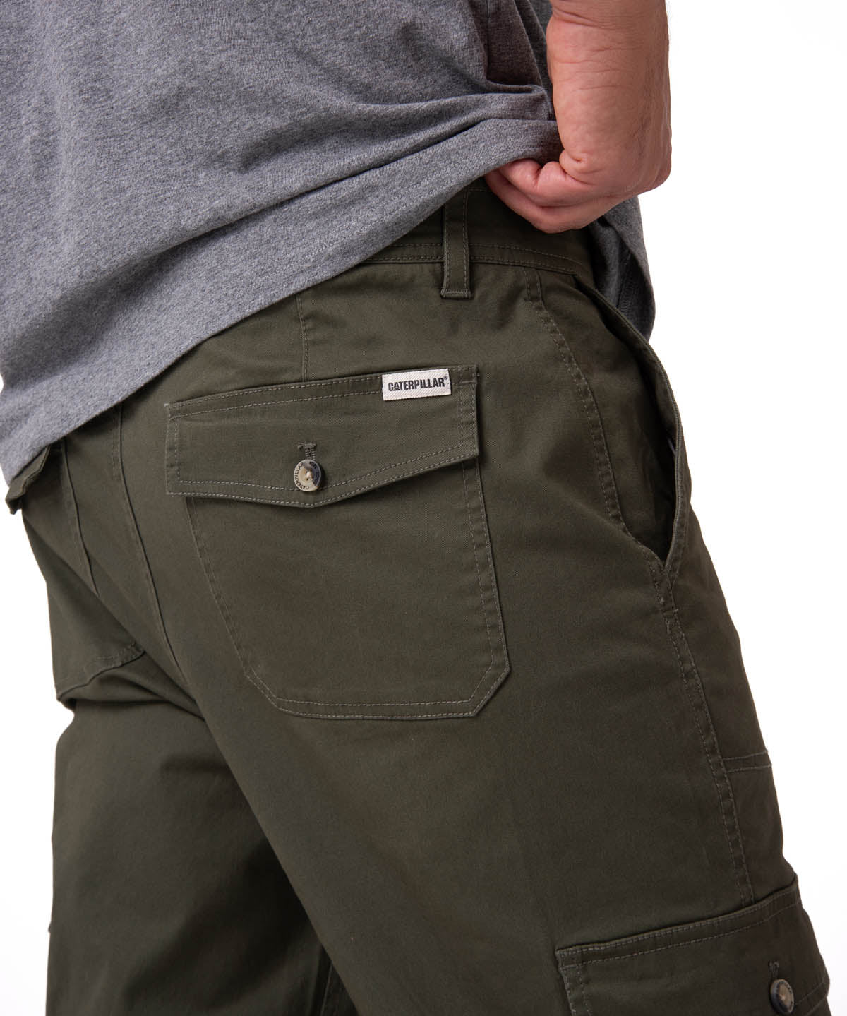 Pantalón Hombre Cargo Slim Verde Cat