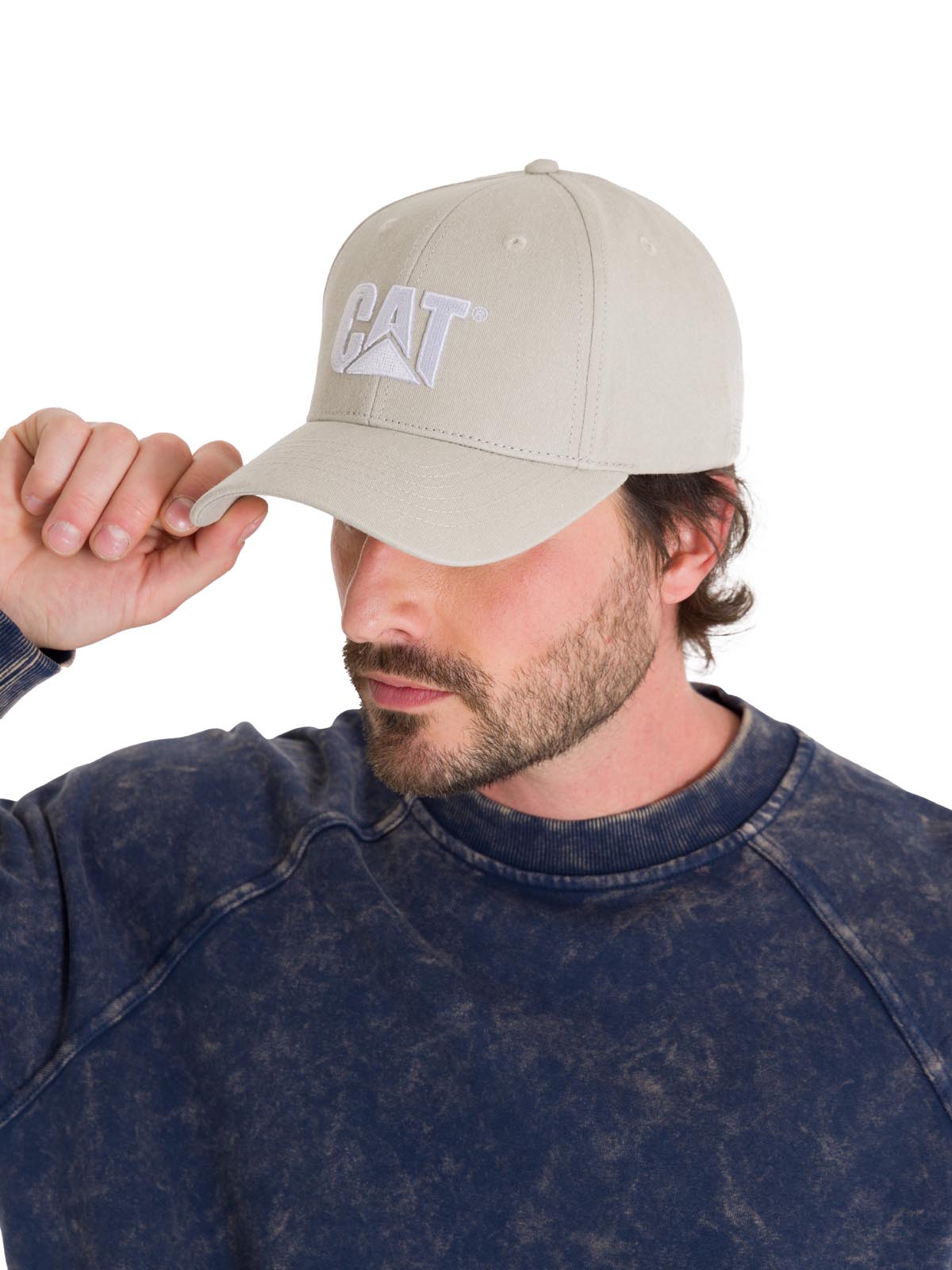 Jockey Con Hebilla Casual Unisex Pigment Dyed Cat Logo Hat Beige Cat