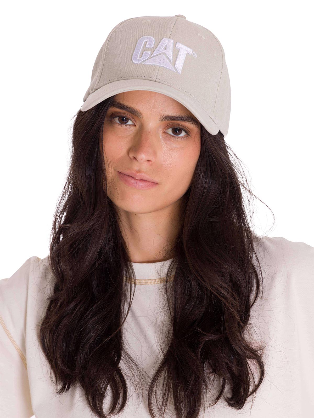 Jockey Con Hebilla Casual Unisex Pigment Dyed Cat Logo Hat Beige Cat