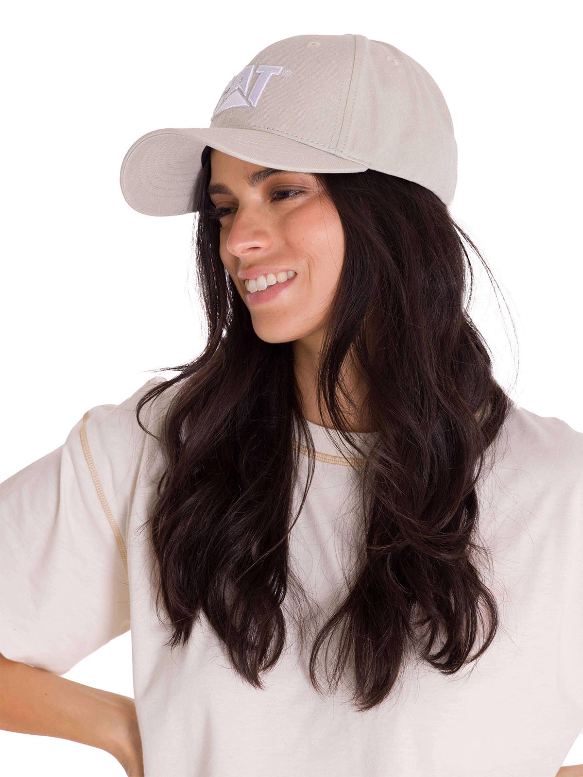 Jockey Con Hebilla Casual Unisex Pigment Dyed Cat Logo Hat Beige Cat