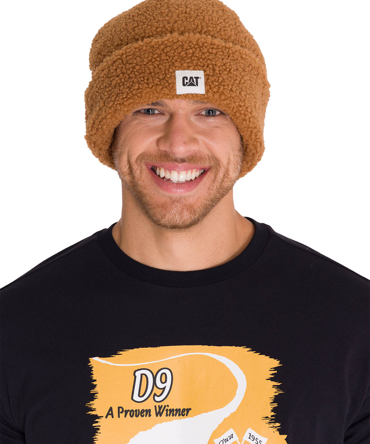 Gorro En Punto Unisex Cuffed Sherpa Knit Hat Café Cat