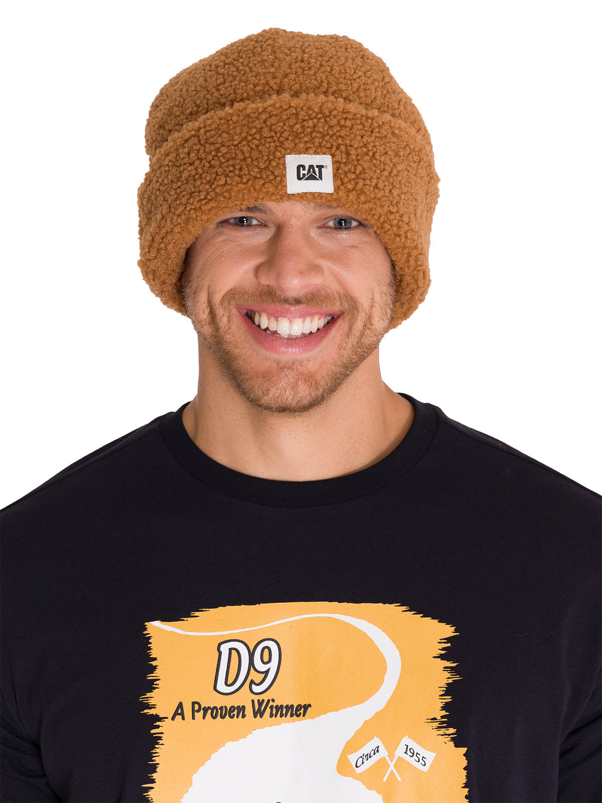 Gorro En Punto Unisex Cuffed Sherpa Knit Hat Café Cat