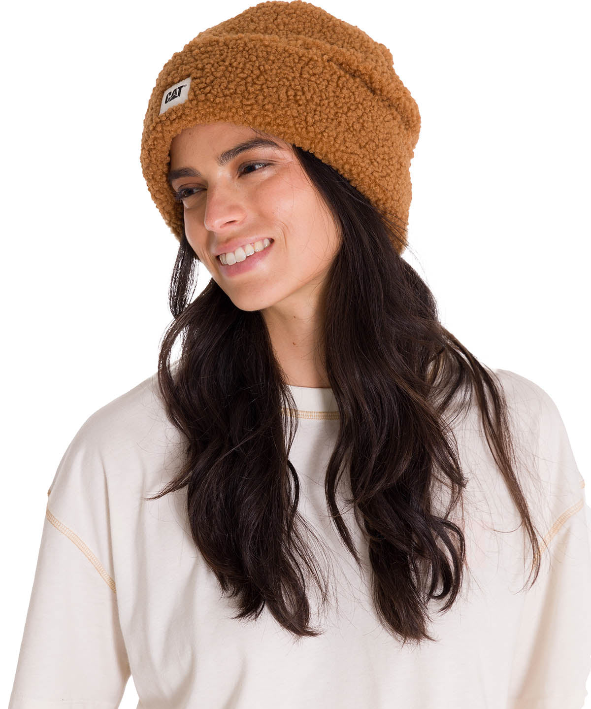 Gorro En Punto Unisex Cuffed Sherpa Knit Hat Café Cat