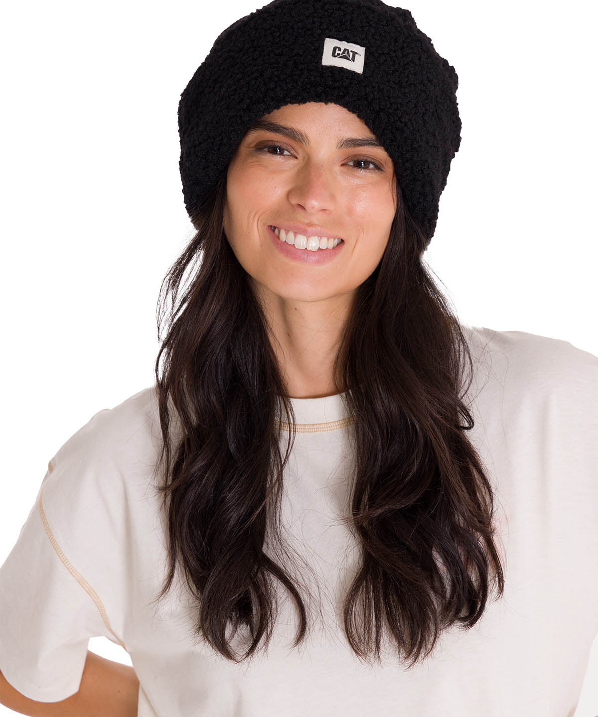 Gorro En Punto Unisex Cuffed Sherpa Knit Hat Negro Cat