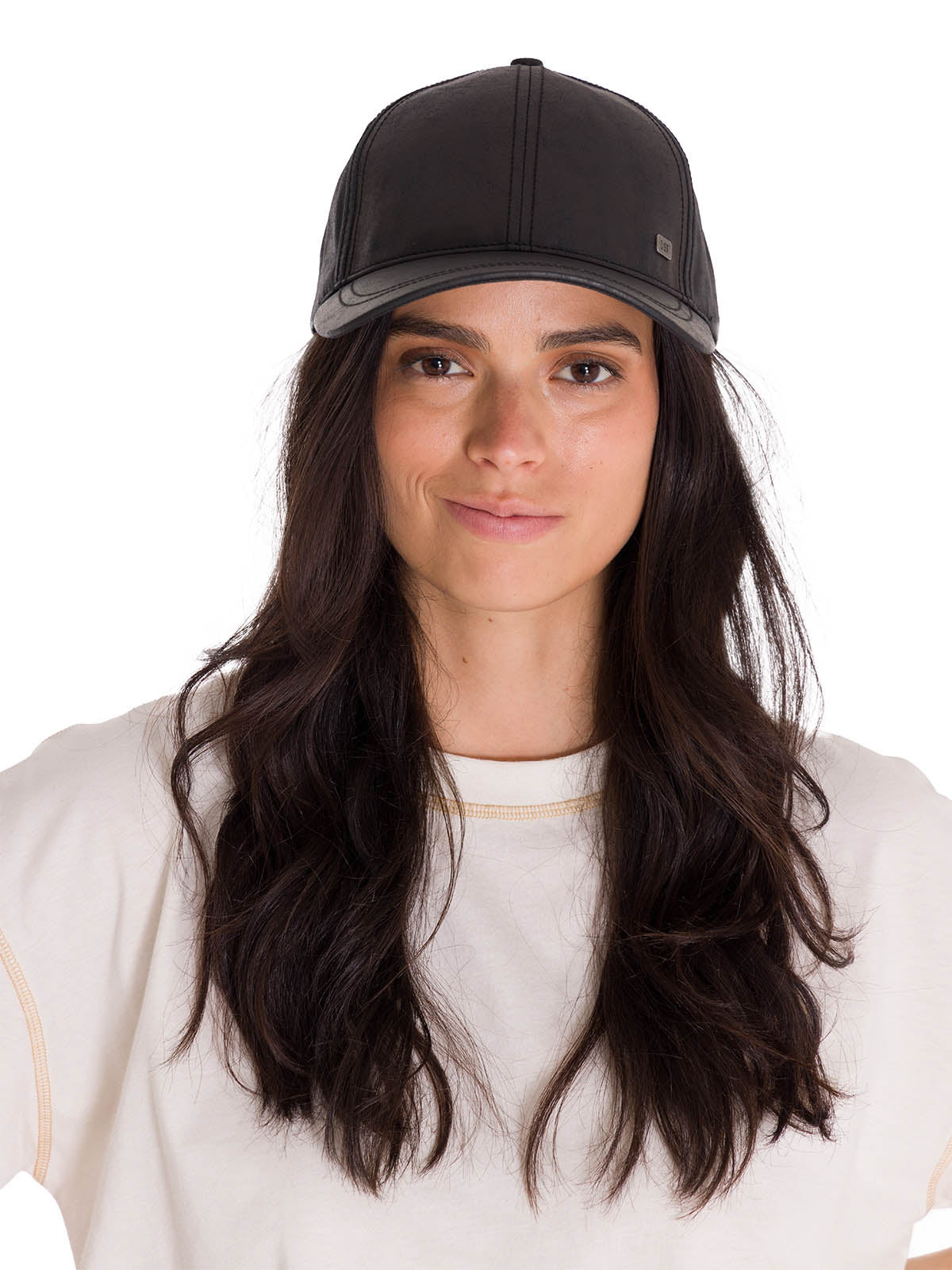 Jockey Cuero Francés Casual Unisex Faux Leather Hat Negro Cat