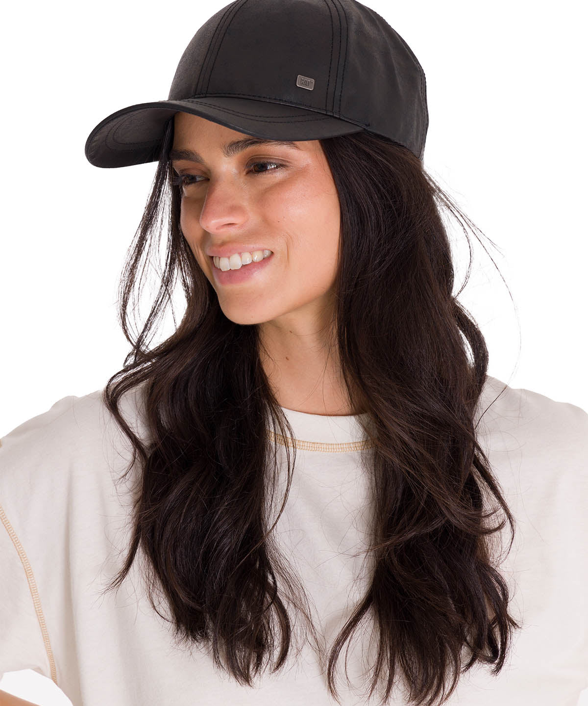 Jockey Cuero Francés Casual Unisex Faux Leather Hat Negro Cat