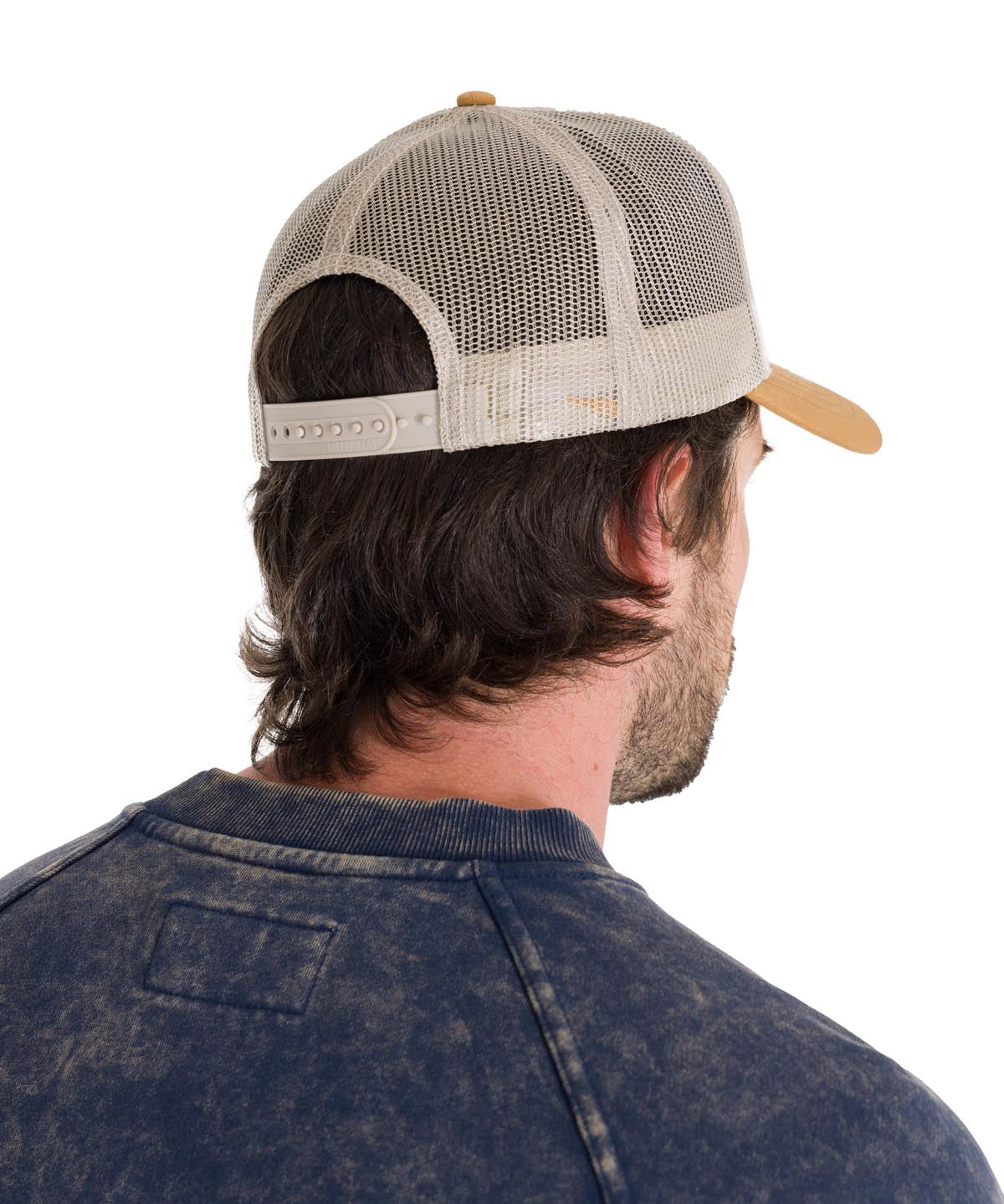 Jockey Con Broche Hombre Diamond 7-Panel Mesh Back Hat Gris Claro Cat