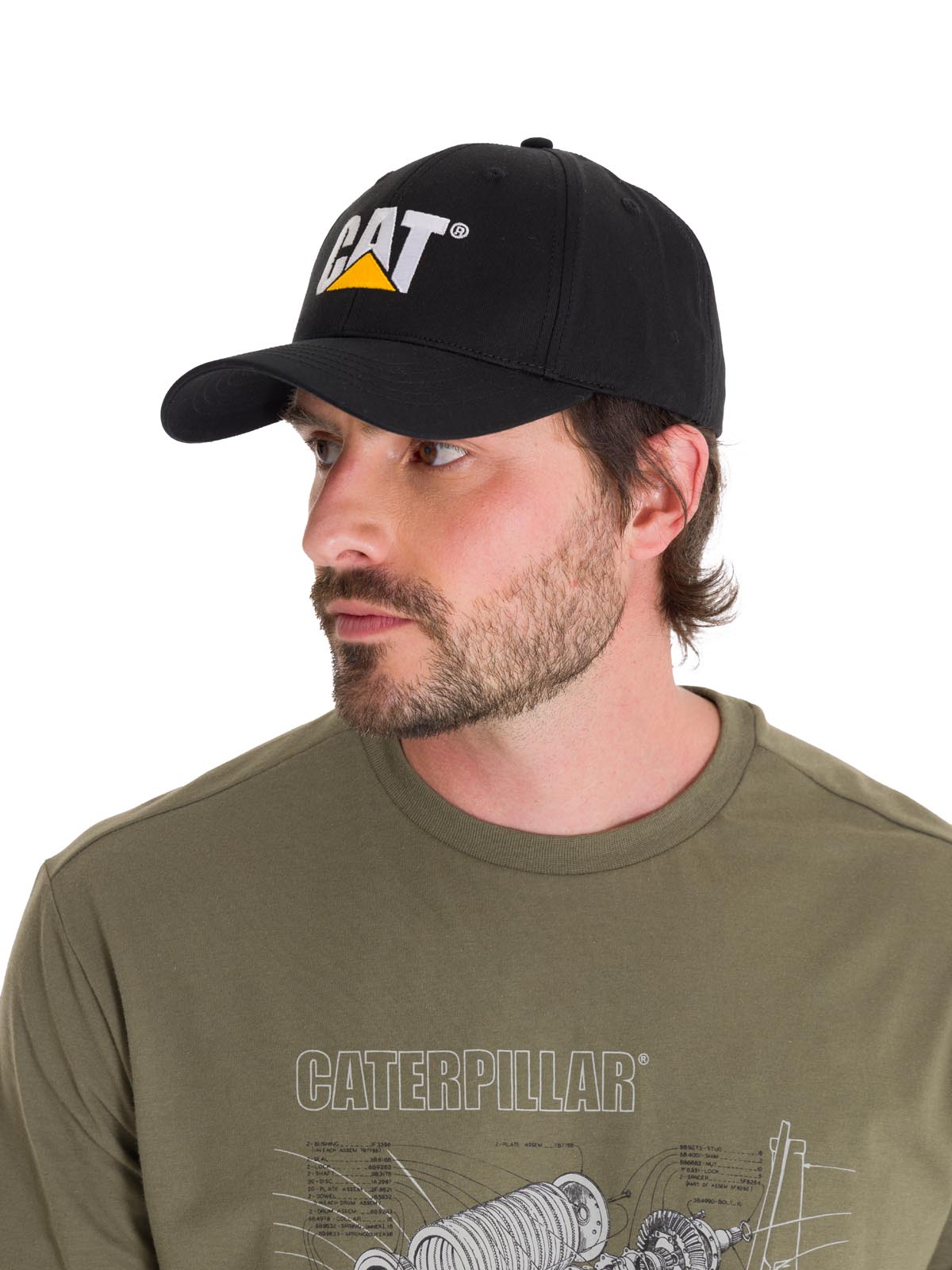Jockey Con Broche Casual Hombre Cat Logo  Hat Negro Cat