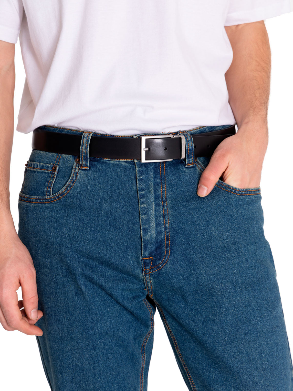 Cinturon Casual Hombre Foundation Dress Belt Negro Cat