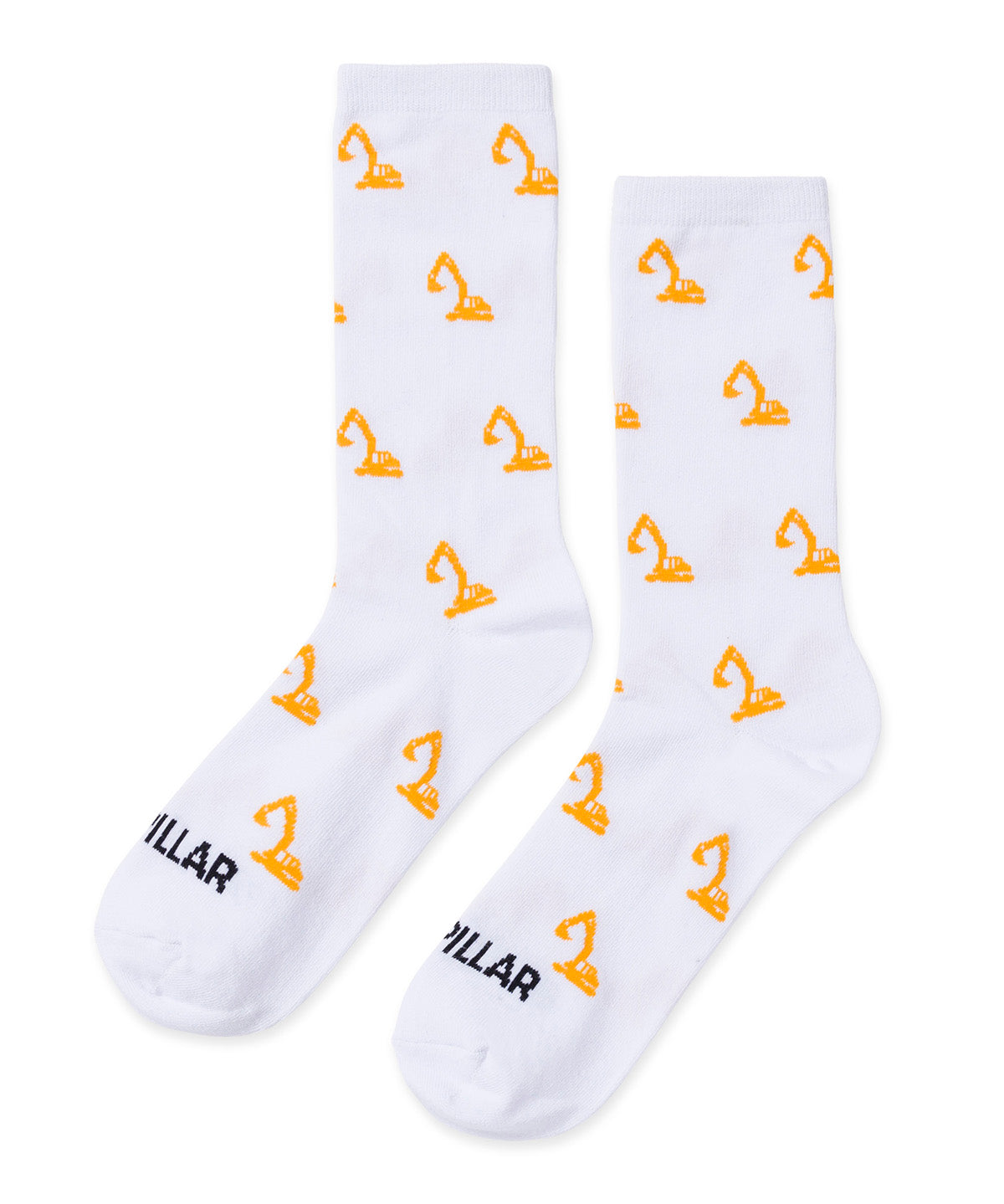 Calcetín Largo Hombre Diseño Excavadora Blanco CAT