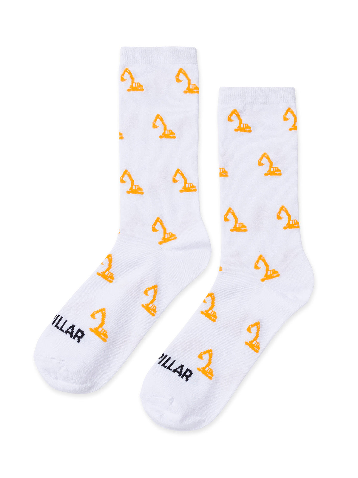 Calcetín Largo Hombre Diseño Excavadora Blanco CAT