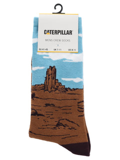 Calcetín Largo Hombre Diseño Desierto Café CAT