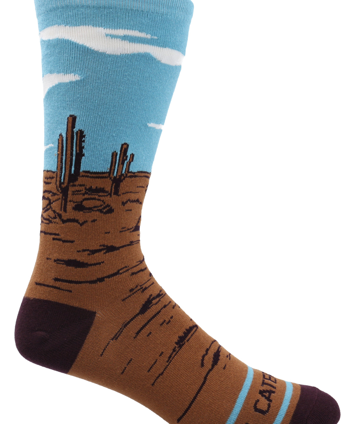 Calcetín Largo Hombre Diseño Desierto Café CAT