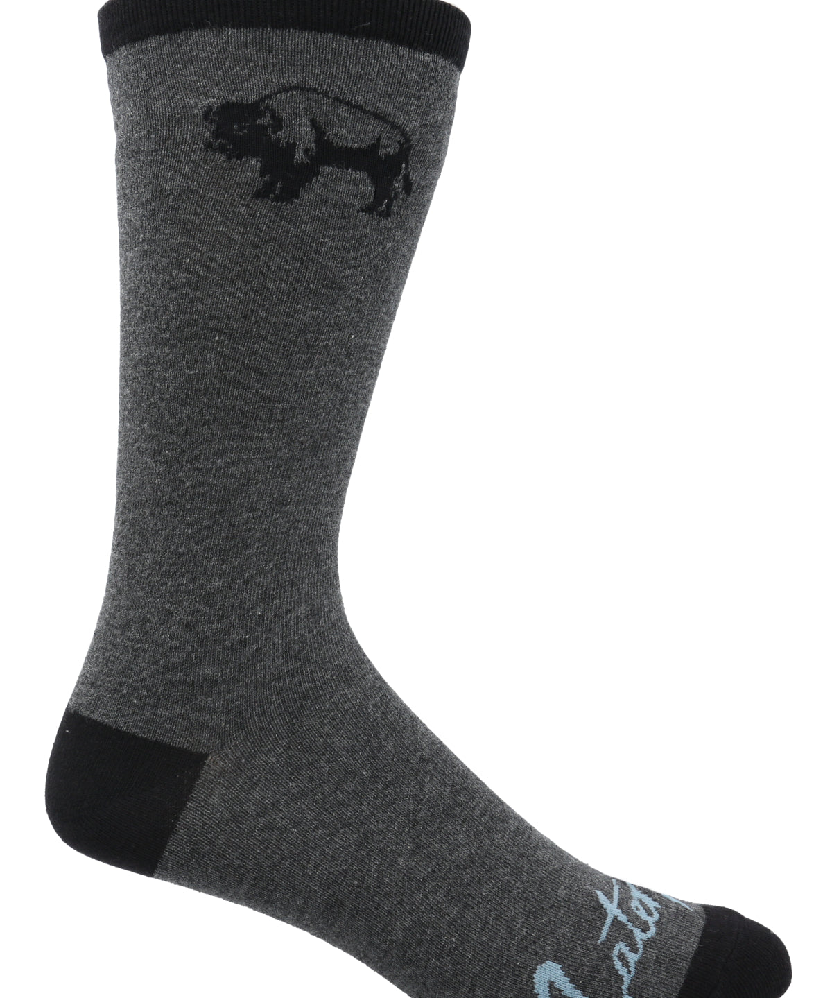 Calcetín Largo Hombre Diseño Bisonte Gris CAT