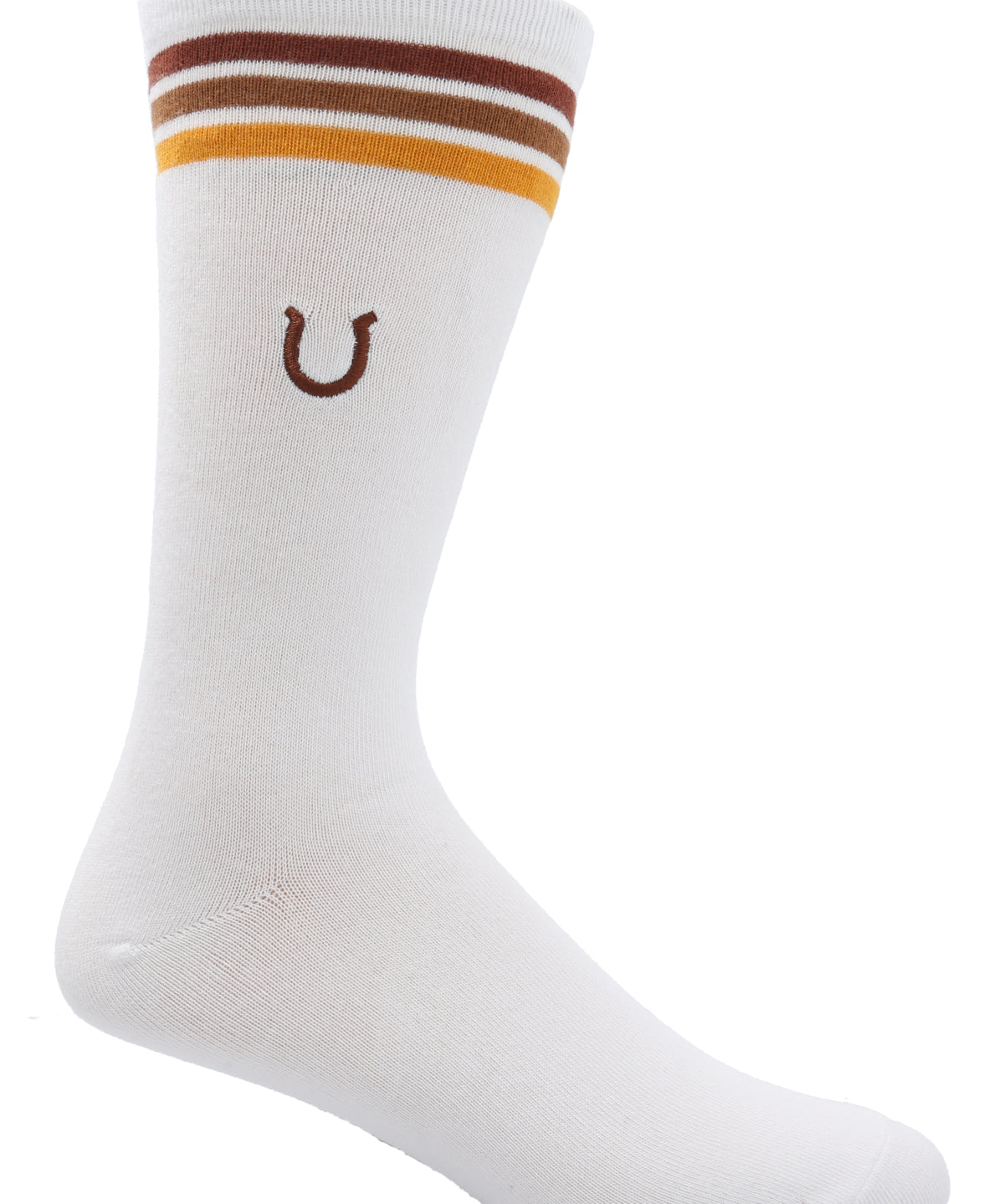 Calcetín Largo Hombre Diseño Herradura Blanco CAT