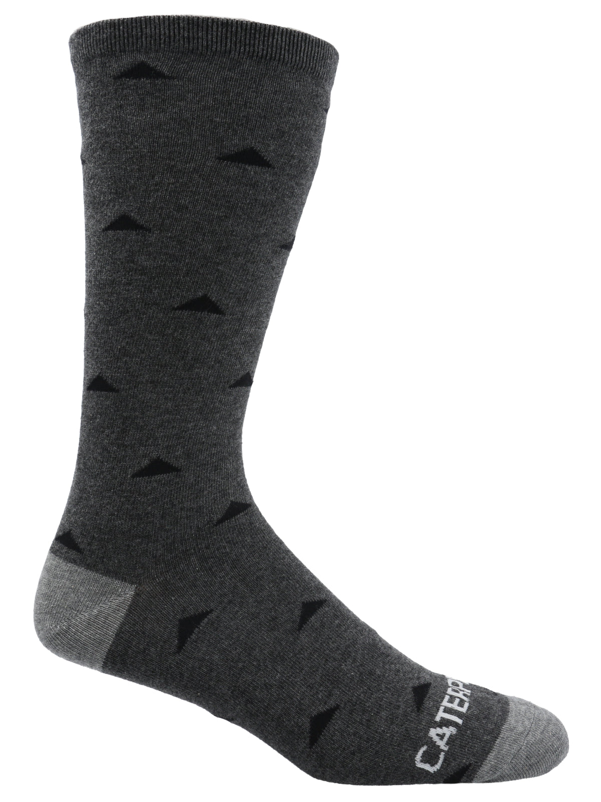 Calcetín Largo Hombre Diseño Tiangulos Gris Oscuro CAT