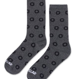 Calcetín Largo Hombre Diseño Ruedas Gris Oscuro CAT