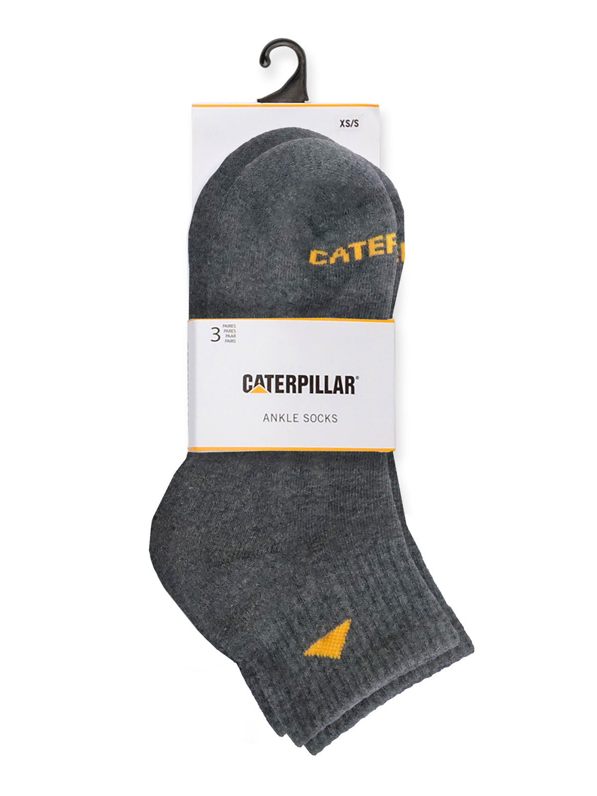 Pack de 3 Pares de Calcetines Cortos Unisex CAT Basics Ankle - Gris Oscuro Jaspeado