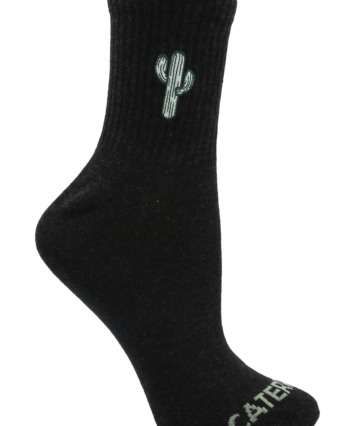 Calcetín Medio Mujer Diseño Cactus Negro CAT