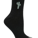 Calcetín Medio Mujer Diseño Cactus Negro CAT