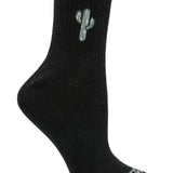 Calcetín Medio Mujer Diseño Cactus Negro CAT