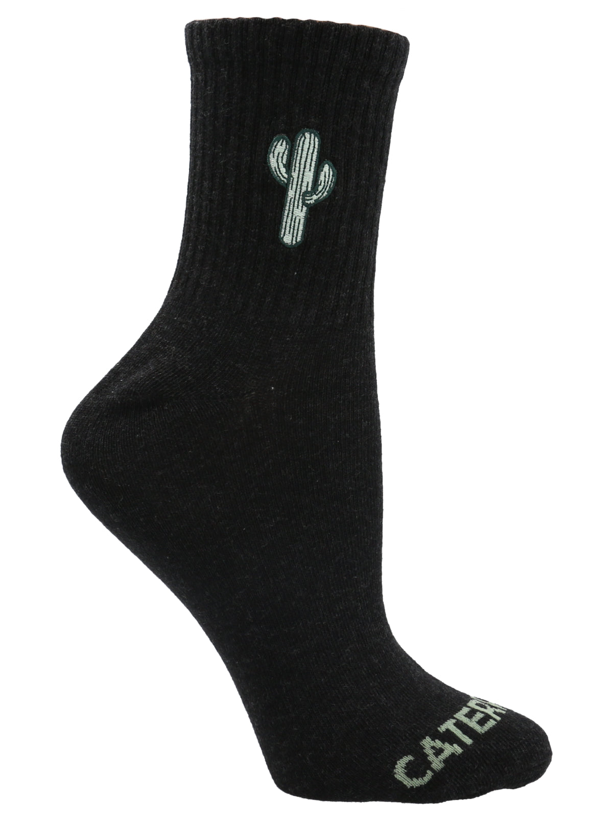 Calcetín Medio Mujer Diseño Cactus Negro CAT