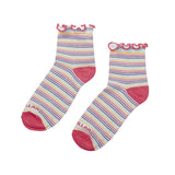 Calcetin Hombre W Ruffle Ankle Sock Rojo