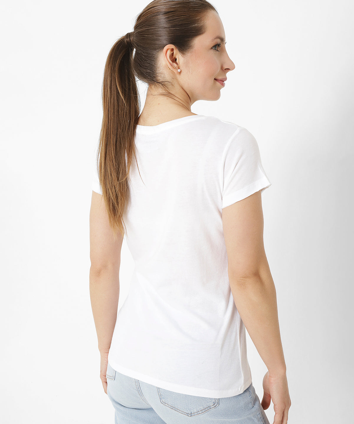 Polera Manga Corta Casual Mujer Rooted In Tradition Tee Blanco Cat