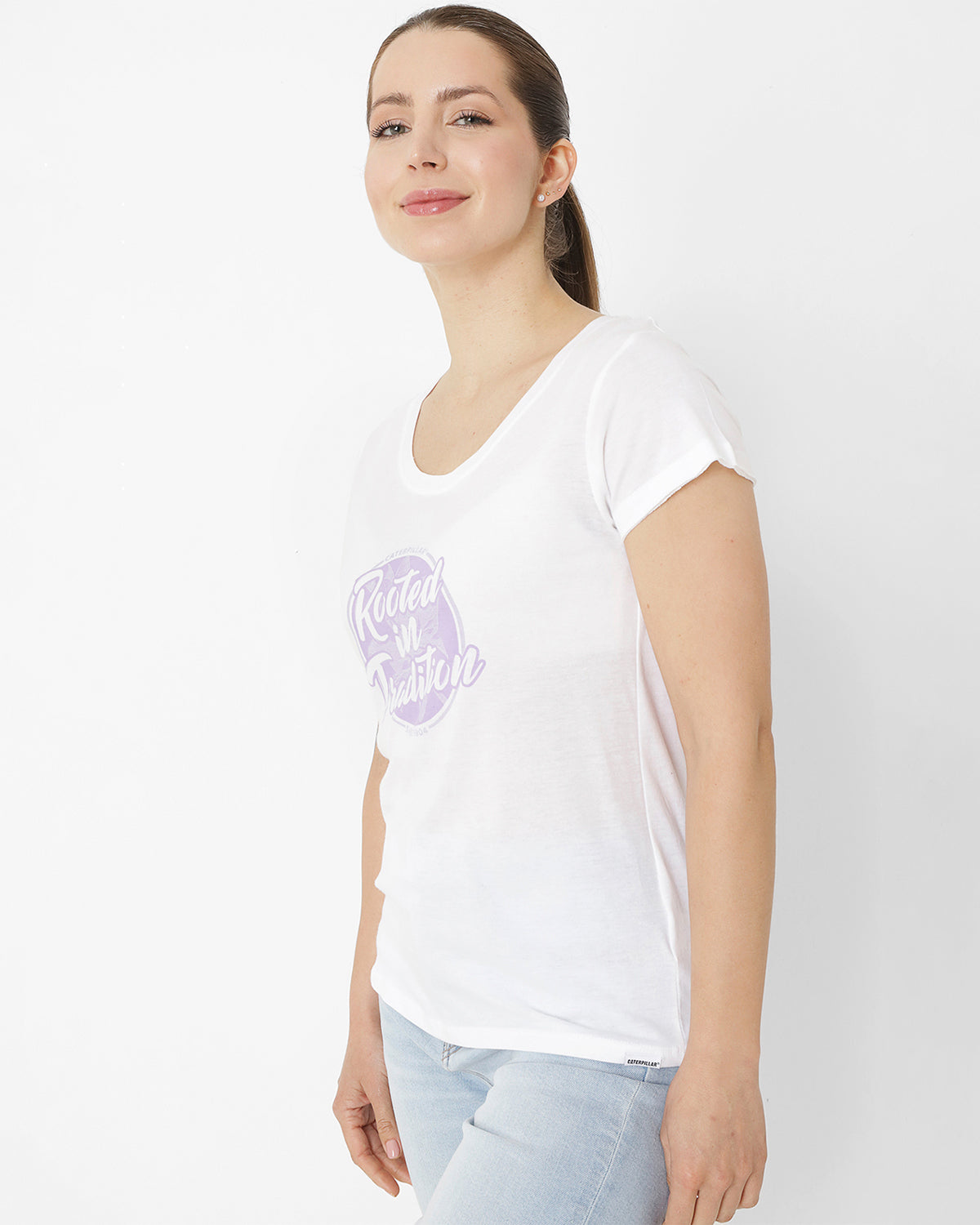 Polera Manga Corta Casual Mujer Rooted In Tradition Tee Blanco Cat