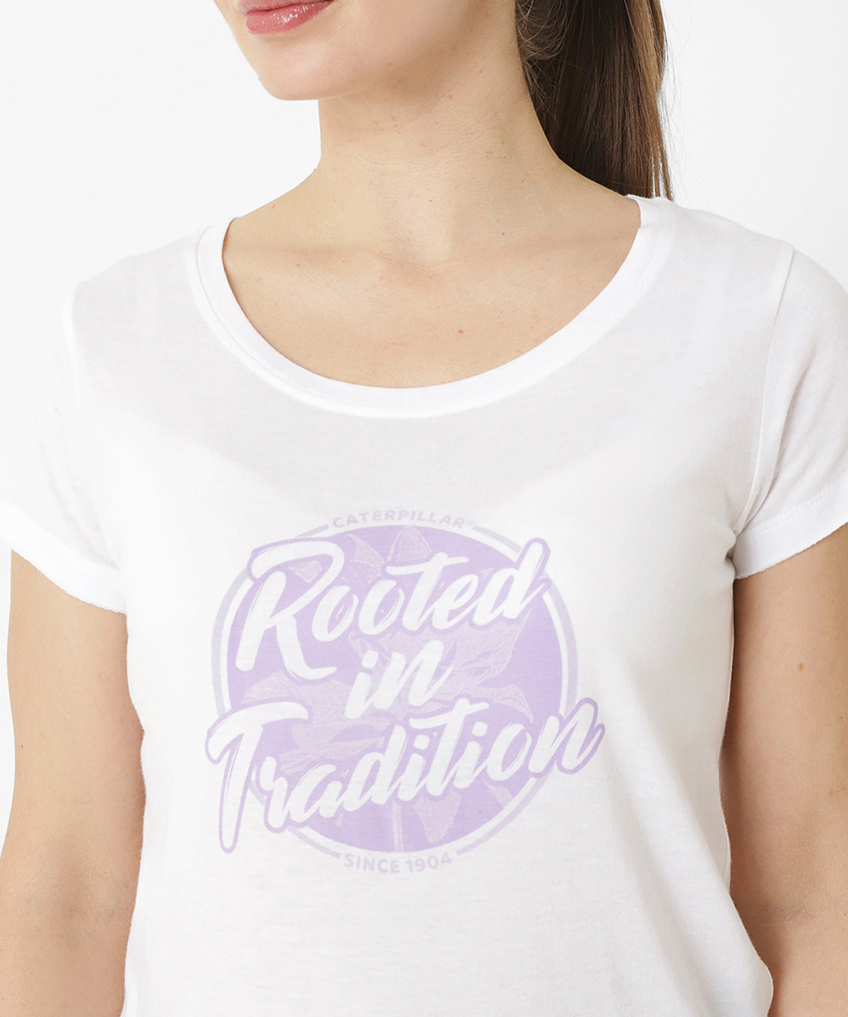 Polera Manga Corta Casual Mujer Rooted In Tradition Tee Blanco Cat