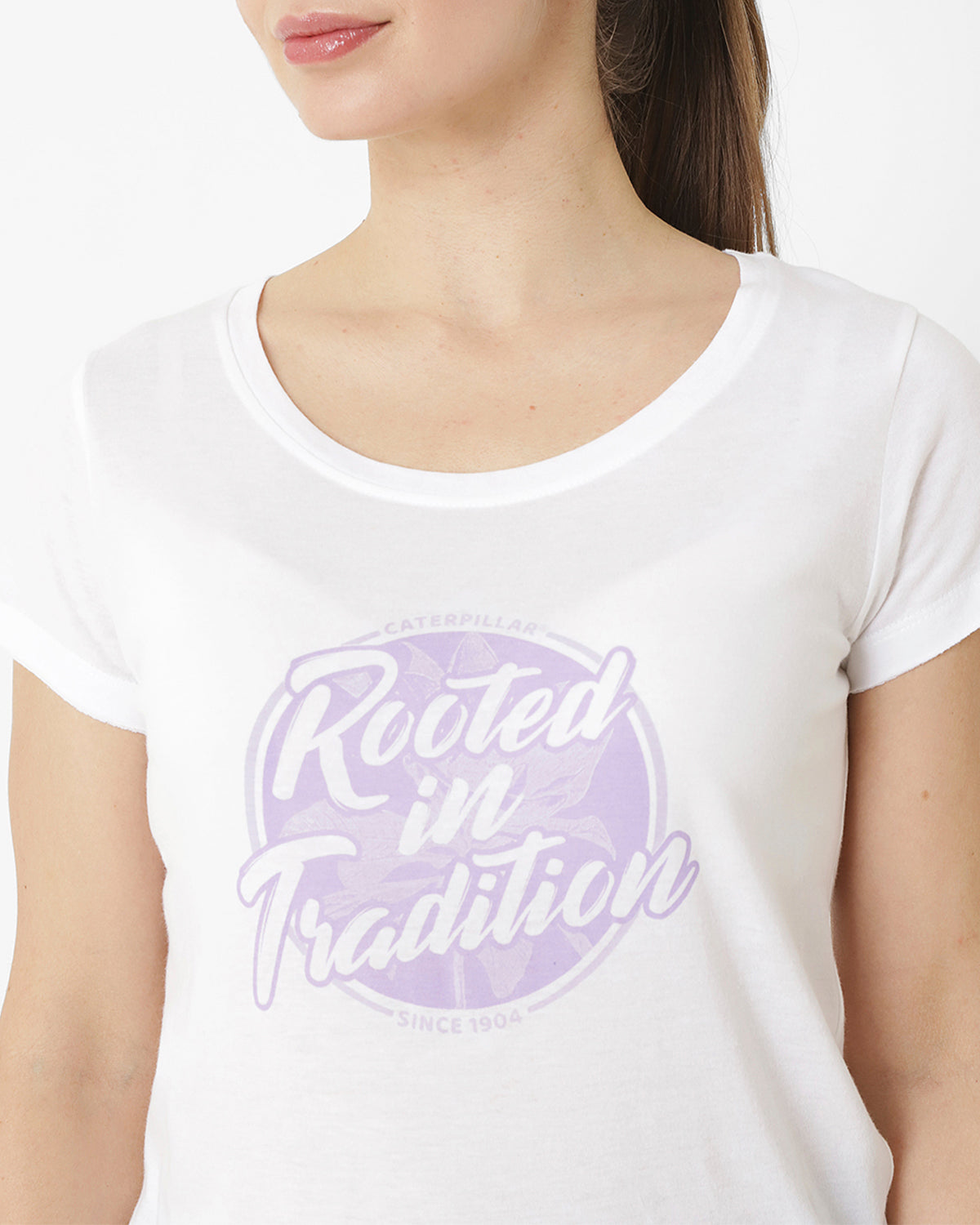 Polera Manga Corta Casual Mujer Rooted In Tradition Tee Blanco Cat