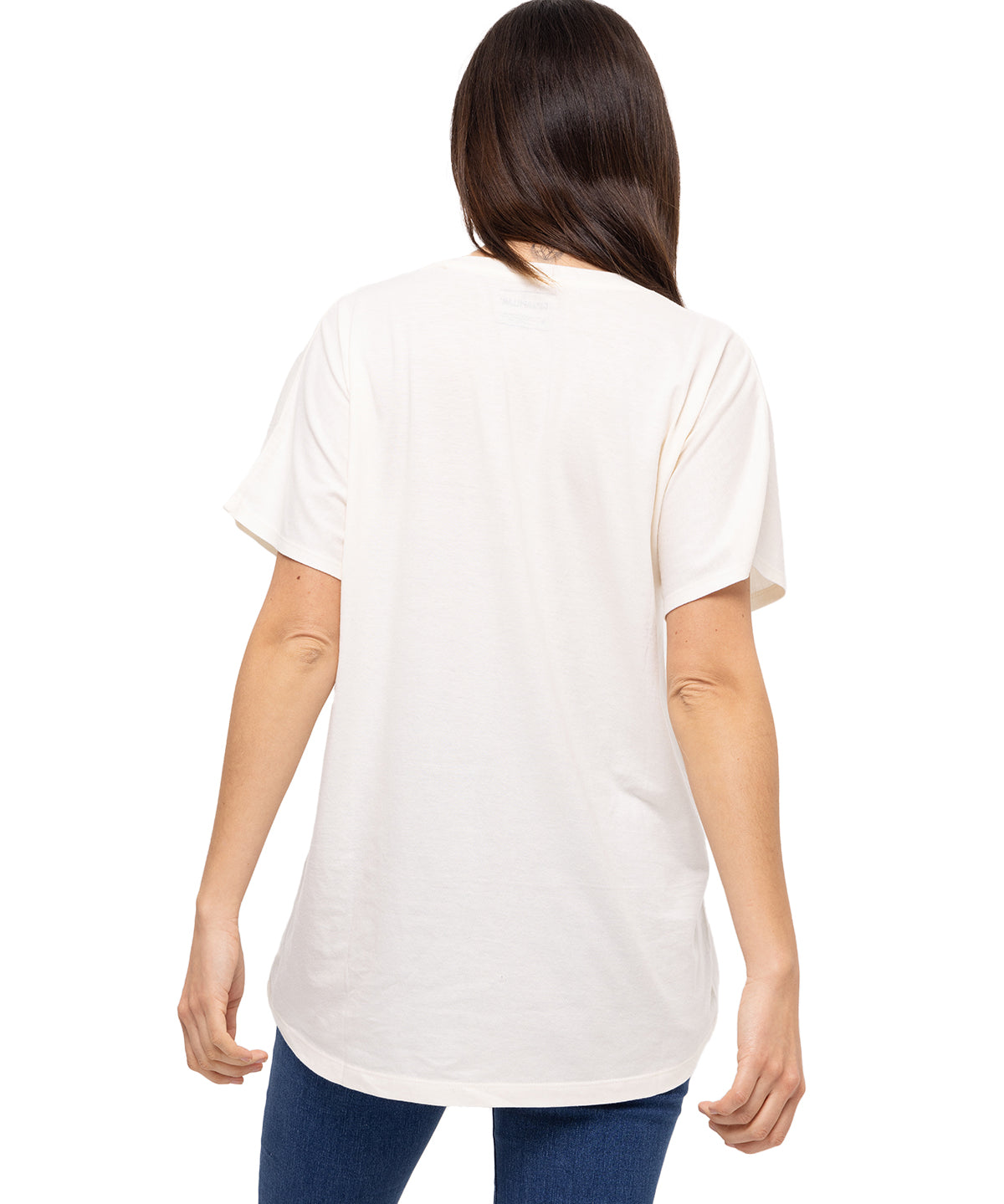 Polera Manga Corta Casual Mujer W Slouchy Dolman Tee Blanco Cat