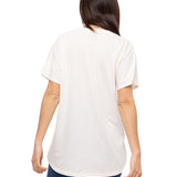 Polera Manga Corta Casual Mujer W Slouchy Dolman Tee Blanco Cat