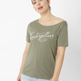Polera Manga Corta Casual Mujer W Off The Shoulder Tee Verde Cat