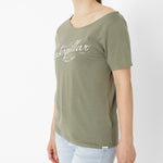 Polera Manga Corta Casual Mujer W Off The Shoulder Tee Verde Cat
