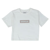 Polera Manga Corta Mujer Crop Graphic Tee Blanco