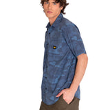 Camisa Manga corta Casual Hombre RELAXED PRINTED POPLIN S/S SHIRT Azul CAT