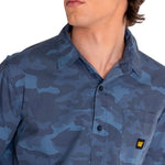Camisa Manga corta Casual Hombre RELAXED PRINTED POPLIN S/S SHIRT Azul CAT